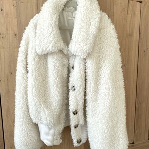 NWOT White Tularosa ‘Bradlee’ faux fur jacket
